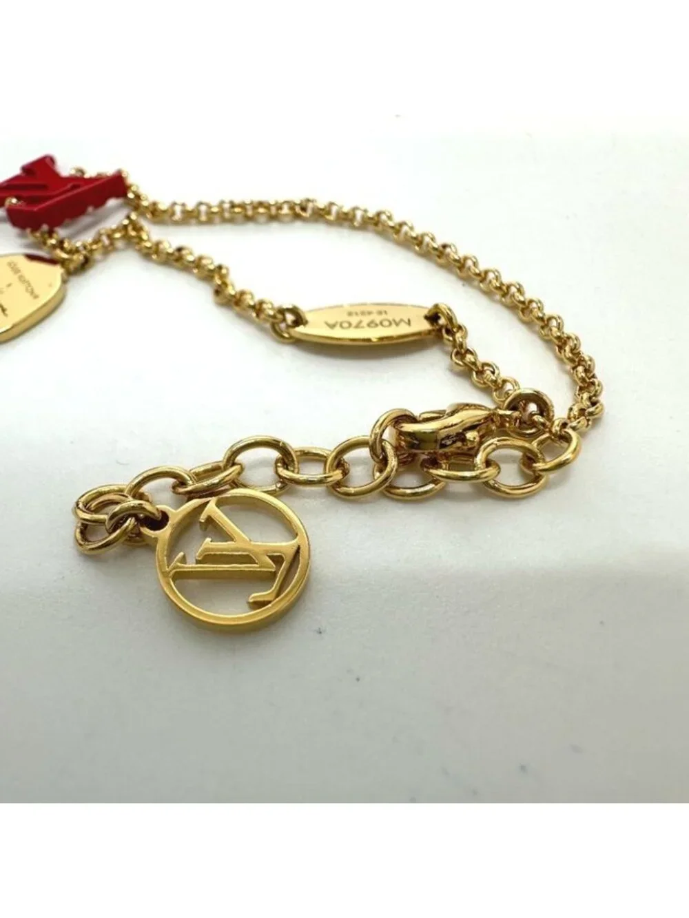 Louis Vuitton Bracelet Iconic Infinity Dot M0970 A Metal Red Yayoi Kusama